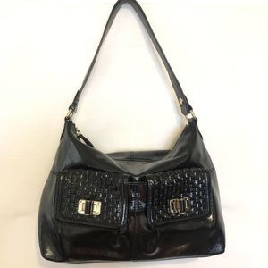 Elliot Lucca patent leather hobo bag